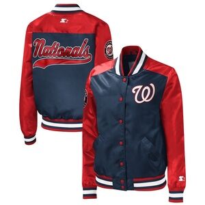Women's Washington DC National Jacket Satin Bomber | NWOT | Small S Baseball